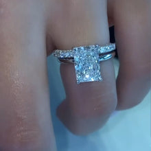 Gorgeou Radiant Cut 5.0ct Solitaire Ring Set In Sterling Silver