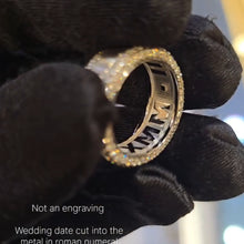 The "Sculpted Date" Solid Cut-Out Roman Numeral Band