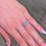 Luxurious Radiant Cut 5.0ct Three Stone Engagement Ring In Sterling Silver