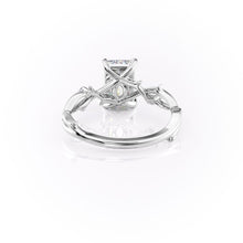 Fashionable Solarii Moissanite 2.0ct Emerald Cut 925 Sterling Silver Twist Design Engagement Ring
