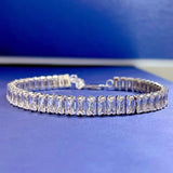 Luxurious Emerald Cut Bracelet in Sterling Silver