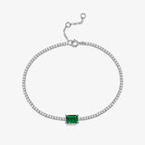 Glamorous Emerald Bracelet For Women In Sterling Silver