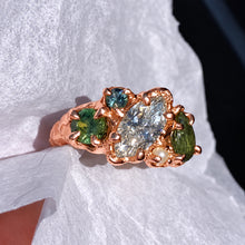 Enchanted 2.0ct Marquise Cut Colorful Cluster Ring in Sterling Silver