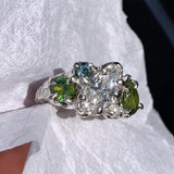 Enchanted 2.0ct Marquise Cut Colorful Cluster Ring in Sterling Silver