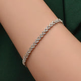 Elegant Wheat Ear Design Bracelet in Sterling Silver