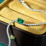 Glamorous Emerald Bracelet For Women In Sterling Silver