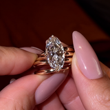 Modern 3.0ct Marquise Cut Gemstone Spiral Wrap Bridal Ring Set