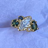Enchanted 2.0ct Marquise Cut Colorful Cluster Ring in Sterling Silver