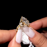 Nature Inspired 4.0ct Marquise Cut Gemstone Vine Engagement Ring