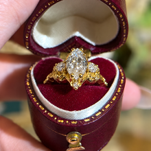 Heirloom 1.5ct Marquise Cut Scrollwork Engagement Ring in Sterling Silver