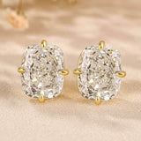 Luxurious Cushion Cut Women's Stud Earrings In Sterling Silver