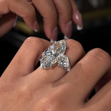 Regal 8.0ct Marquise Cut Three Stone Engagement Ring in Sterling Silver