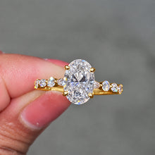 Dewdrop 2.0ct Oval Cut Petal Band Engagement Ring in Sterling Silver