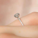Timeless Moissanite 2.0ct Round Cut Hidden Halo Engagement Ring