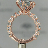 Gorgeous Pave Round Cut 3.0ct Engagement Ring In Sterling Silver