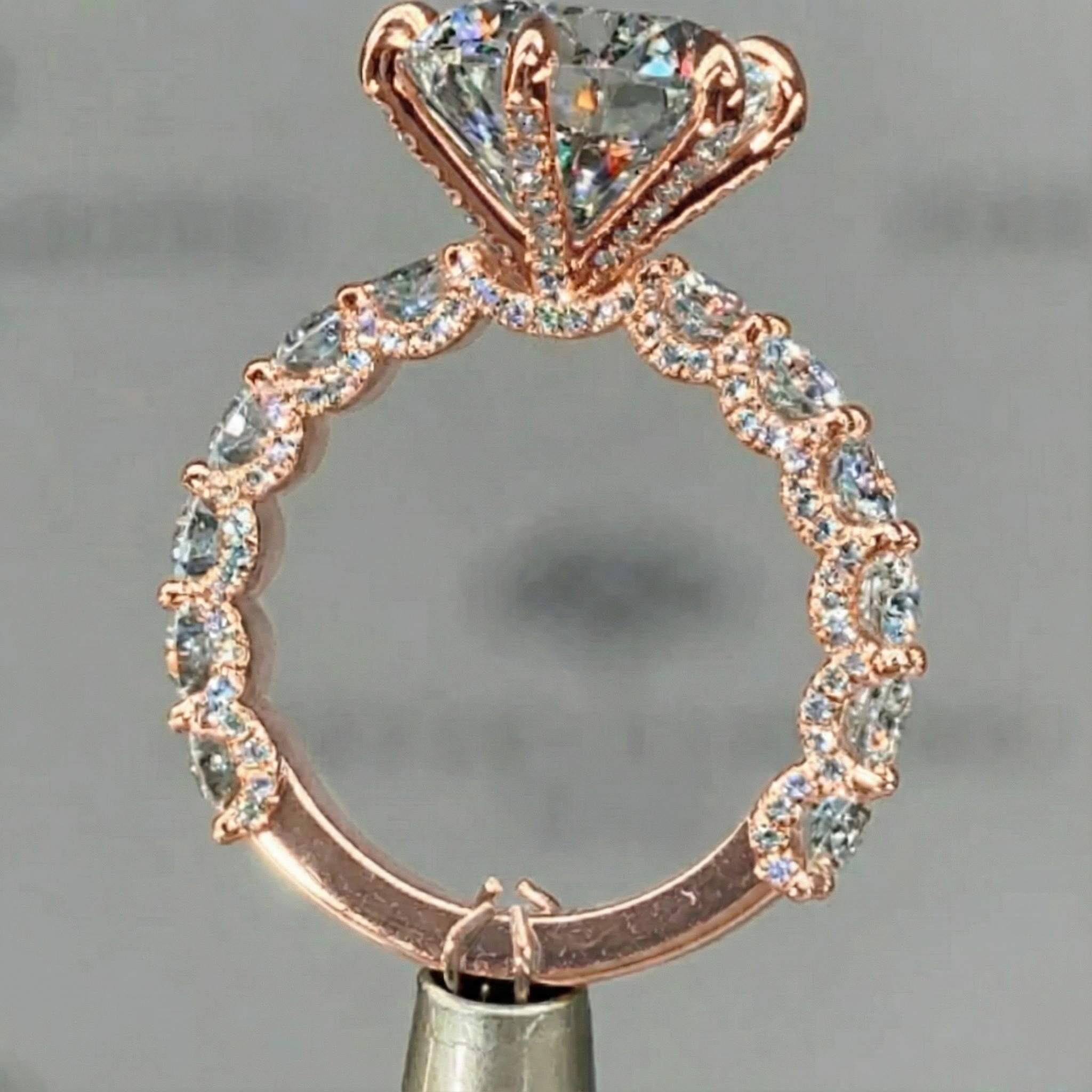 Gorgeous Pave Round Cut 3.0ct Engagement Ring In Sterling Silver