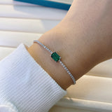 Glamorous Emerald Bracelet For Women In Sterling Silver