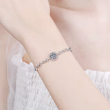 Solarii Moissanite 1.0ct Elegant Round Cut 925 Sterling Silver Bracelet