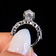 4.0ct Marquise Cut Gemstone Hidden Halo Engagement Ring
