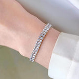 Luxurious Emerald Cut Bracelet in Sterling Silver