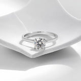 Solarii Moissanite Classic 4-Prong 1.0ct Round Cut 925 Sterling Silver Engagement Ring