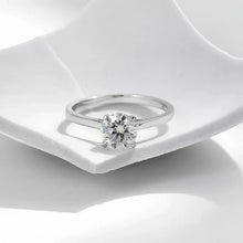 Solarii Moissanite Classic 4-Prong 1.0ct Round Cut 925 Sterling Silver Engagement Ring