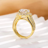 Sumptuous Halo Design Round Cut 4.0ct Engagement Ring In Sterling Silver