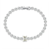 Gorgeous Emerald Cut Bracelet For Women In Sterling Silver