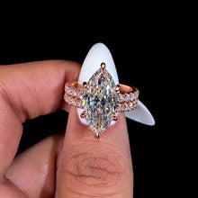 Elegant 3.0ct Marquise Cut Gemstone Engagement Ring Set