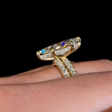Elegant 3.0ct Marquise Cut Gemstone Engagement Ring Set