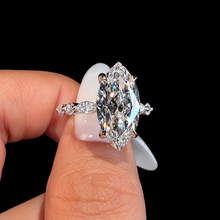 4.0ct Marquise Cut Gemstone Hidden Halo Engagement Ring