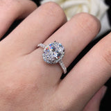 Solarii Moissanite 2.0ct Oval Cut 925 Sterling Silver Engagement Ring