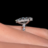 4.0ct Marquise Cut Gemstone Hidden Halo Engagement Ring