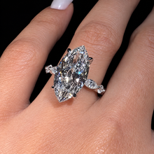 4.0ct Marquise Cut Gemstone Hidden Halo Engagement Ring