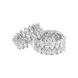 Chunky Pear Cut&Marquise Cut 22 Ct 3PC Ring 925 Sterling Silver Wedding Ring Set