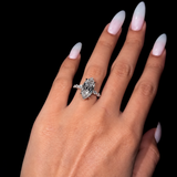 4.0ct Marquise Cut Gemstone Hidden Halo Engagement Ring