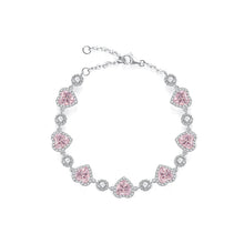 Solarii "Ms Charming" Halo Heart Sterling Silver Tennis Bracelet