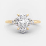 Pear Cut White Stone with Yellow Gold Plating Engagement Ring.