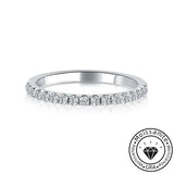 Solarii Moissanite 0.15ct Round Cut Full Eternity Ring 925 Sterling Silver Wedding Band