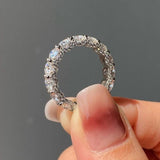 Solarii Moissanite 2.1ct Round Cut Full Eternity Ring 925 Sterling Silver Wedding Band