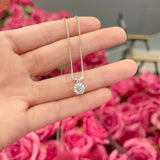 Solarii Moissanite 1.0ct Round Cut 6 Prongs 925 Sterling Silver Necklace