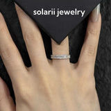 Solarii Moissanite 0.23ct & 0.29ct Round Cut & Emerald Cut Eternity Ring 925 Sterling Silver Wedding Band