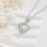 Solarii Moissanite 1.0ct Round Cut  Rose and Heart Design 925 Sterling Silver Necklace