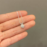 Solarii Moissanite 1.0ct Round Cut 6 Prongs 925 Sterling Silver Necklace