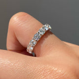 Solarii Moissanite 2.1ct Round Cut Full Eternity Ring 925 Sterling Silver Wedding Band