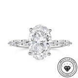 Solarii Moissanite 2.0ct Oval Cut  925 Sterling Silver Engagement Ring