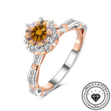 Charming Moissanite 925 Sterling Silver Two-Tone Design Engagement Ring