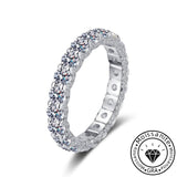 Solarii Moissanite 2.1ct Round Cut Full Eternity Ring 925 Sterling Silver Wedding Band