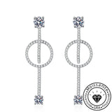 Round Cut White Stone Hoop Earrings in White Gold Plating with Moissanite, 925 Sterling Silver