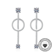 Round Cut White Stone Hoop Earrings in White Gold Plating with Moissanite, 925 Sterling Silver